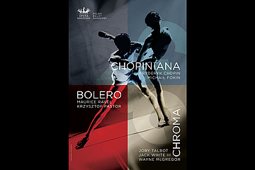 Plakat autorstwa Adama Żebrowskiego na podstawie zdjęcia z Chromy Wayne’a McGregora (Royal Ballet), fot. Bill Cooper