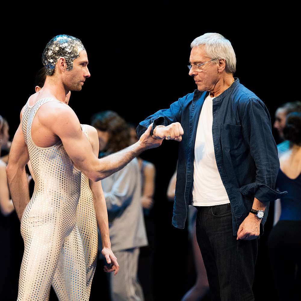 John Neumeier and Vladimir Yaroshenko in rehearsal for A Midsummer Night's Dream, Tokyo. Photo by Kiran West / Hamburg Ballett